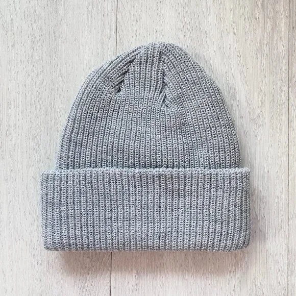 Shopify Logo Light Grey Ribbed Beanie - Picture 2 of 2